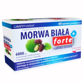 Morwa Biała Plus Forte, 60 tabletek powlekanych - zdjęcie produktu