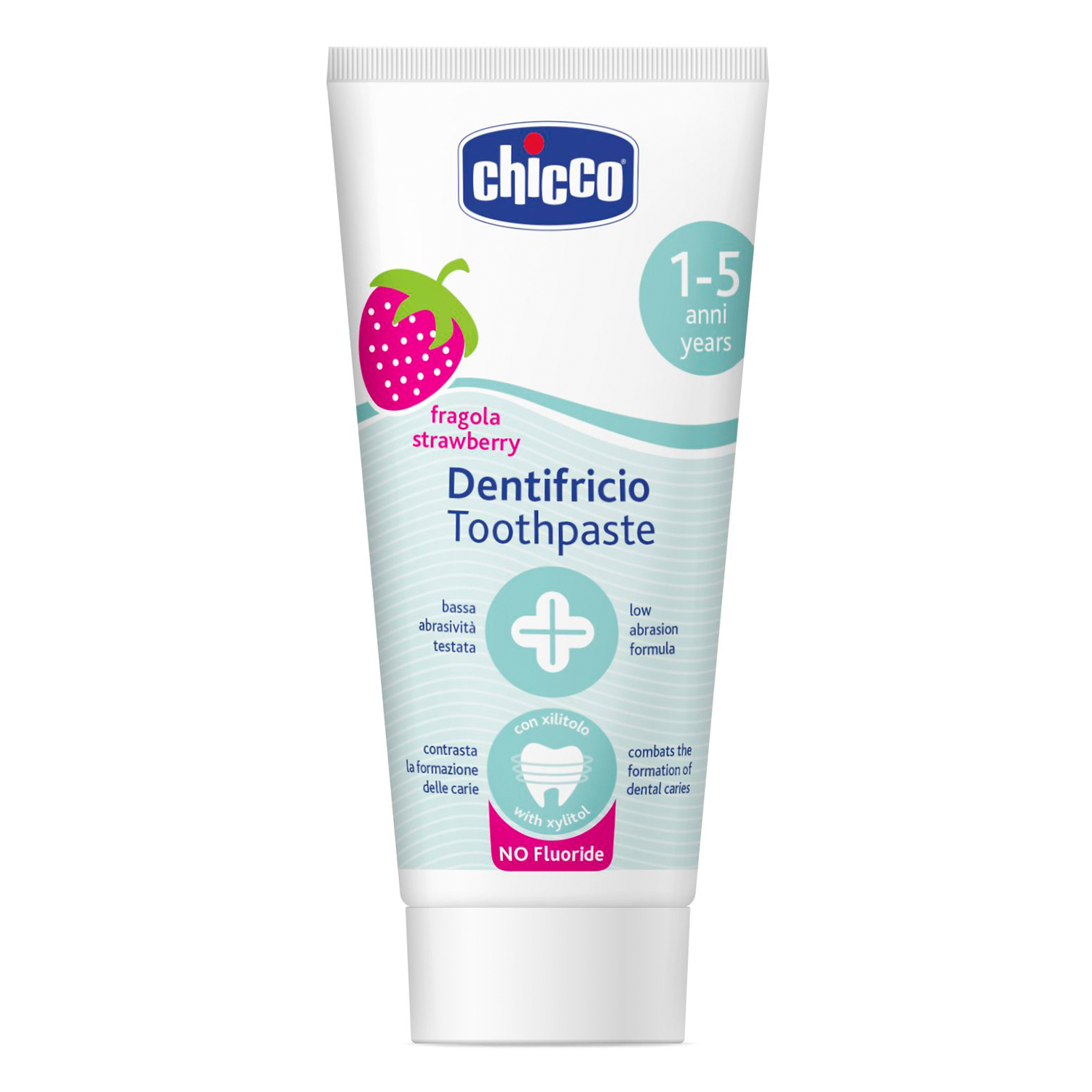 Chicco Chicco, pasta do zębów dla dzieci, 1-5 lat, smak truskawkowy, bez fluoru, 50 ml — Składniki i ocena