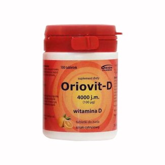 Oriovit-D 4000 j.m., smak cytrusowy, 100 tabletek do żucia - zdjęcie produktu