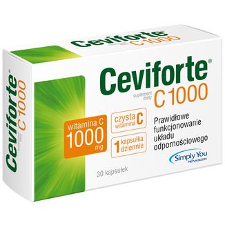 Ceviforte C1000, witamina C 1000 mg, 30 kapsułek - zdjęcie produktu