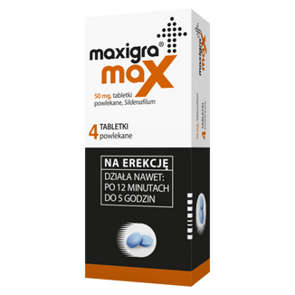 Maxigra Max 50 mg, 4 tabletki powlekane - zdjęcie produktu