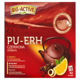 Herbapol Big-Active Pu-Erh Herbata Czerwona o smaku cytrynowym, 40 torebek - miniaturka zdjęcia produktu