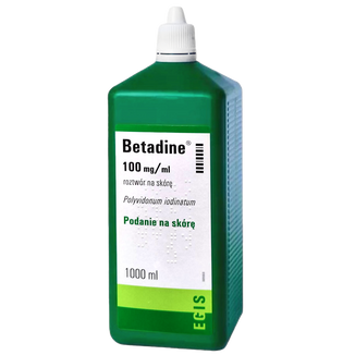 Betadine 100 mg/ml, roztwór na skórę, 1000 ml Betadine 100 mg/ml, roztwór na skórę, 1000 ml - zdjęcie produktu