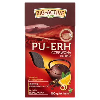 Herbapol Big-Active Pu-Erh Herbata Czerwona o smaku cytrynowym, 100 g - zdjęcie produktu