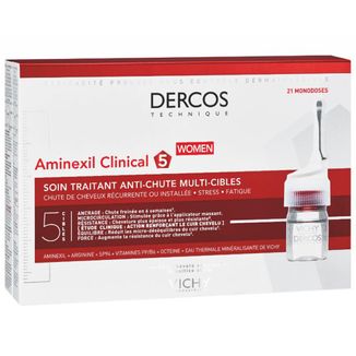 Vichy Dercos Aminexil Clinical 5, kuracja przeciw wypadaniu włosów dla kobiet, 6 ml x 21 ampułek - zdjęcie produktu