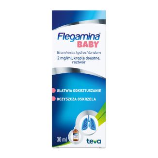 Flegamina Baby 2 mg/ml, krople doustne, roztwór, 30 ml - zdjęcie produktu