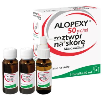 Alopexy 5 % (50 mg/ ml) roztwór do stosowania na skórę, 3 x 60 ml - zdjęcie produktu