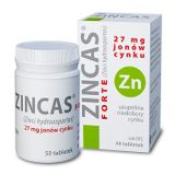 Zincas Forte 27 mg, 50 tabletek - miniaturka zdjęcia produktu