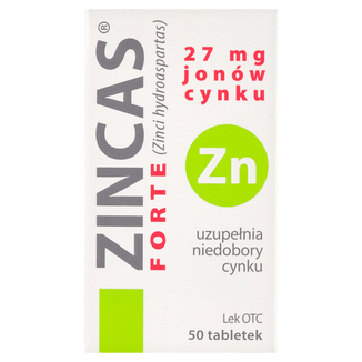 Zincas Forte 27 mg, 50 tabletek - zdjęcie produktu