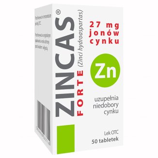 Zincas Forte 27 mg, 50 tabletek - zdjęcie produktu