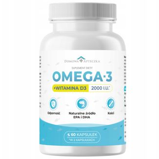 Domowa Apteczka Omega 3 + Witamina D, 60 kapsułek Domowa Apteczka Omega 3 + Witamina D, 60 kapsułek - zdjęcie produktu