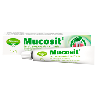 Mucosit, żel do stosowania na dziąsła, 15 g Mucosit, żel do stosowania na dziąsła, 15 g - zdjęcie produktu