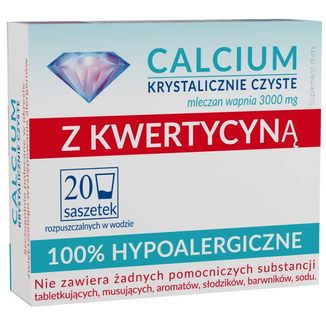 Calcium Krystalicznie czyste z kwercetyną, 20 saszetek USZKODZONE OPAKOWANIE - zdjęcie produktu