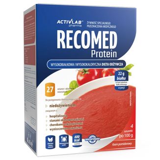ActivLab Pharma RecoMed Protein, preparat odżywczy, krem pomidorowy, 100 g x 4 saszetki USZKODZONE OPAKOWANIE - zdjęcie produktu