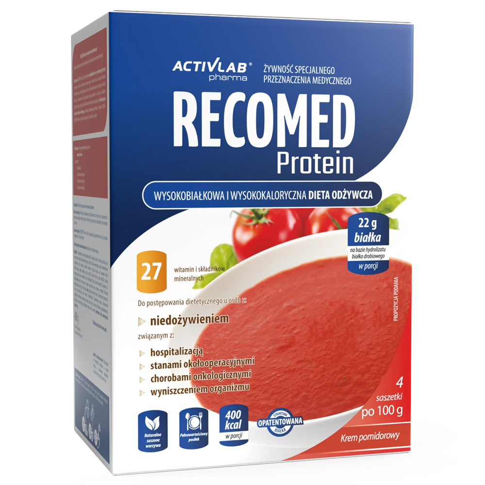 Activlab Pharma Activlab Pharma RecoMed Protein, preparat odżywczy, krem pomidorowy, 100 g x 4 saszetki