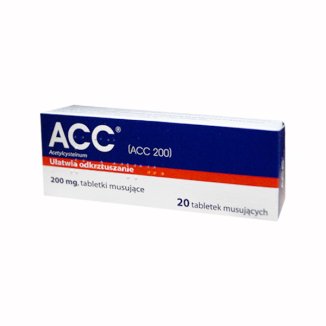 ACC 200 mg, 20 tabletek musujących (import równoległy) ACC 200 mg, 20 tabletek musujących (import równoległy) - zdjęcie produktu