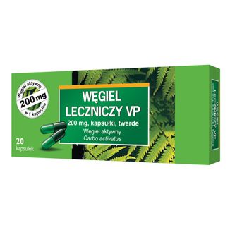 Węgiel leczniczy VP 200 mg, 20 kapsułek USZKODZONE OPAKOWANIE - zdjęcie produktu