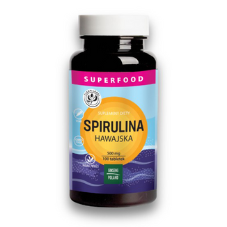 Ginseng Spirulina Hawajska 500 mg, 100 tabletek - zdjęcie produktu