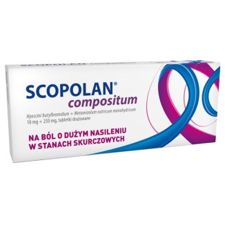 Scopolan Compositum 10 mg + 250 mg, 10 tabletek drażowanych - zdjęcie produktu