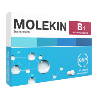Molekin B1, tiamina 35 mg, 60 tabletek powlekanych - zdjęcie produktu