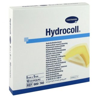 Hydrocoll, opatrunek hydrokoloidowy, jałowy, 5 cm x 5 cm, 10 sztuk - zdjęcie produktu