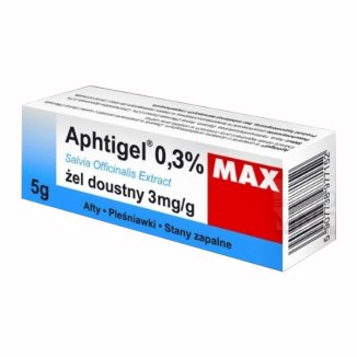 Aphtigel Max 0,3%, żel doustny 3 mg/ g , afty, pleśniawki, stany zapalne, 5 g - zdjęcie produktu