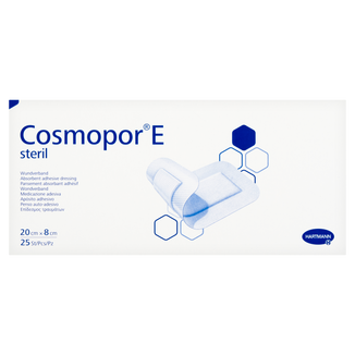 Cosmopor E, opatrunek na rany pooperacyjne, jałowy, 20 cm x 8 cm, 25 sztuk - zdjęcie produktu