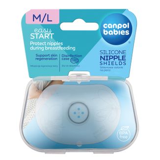 Canpol Babies EasyStart, silikonowe osłonki na piersi, rozmiar M/L, 2 sztuki - zdjęcie produktu