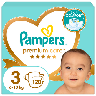 Pampers Premium Care, pieluchy, rozmiar 3, 6-10 kg, 120 sztuk USZKODZONE OPAKOWANIE - zdjęcie produktu