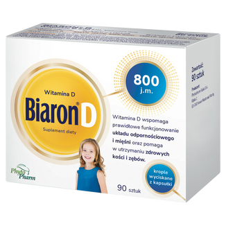 Biaron D, witamina D 800 j.m., 90 kapsułek twist-off KRÓTKA DATA - zdjęcie produktu