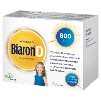 Biaron D, witamina D 800 j.m., 90 kapsułek twist-off - zdjęcie produktu