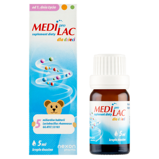 Mediprolac dla dzieci, krople, od 1 dnia życia, 5 ml - zdjęcie produktu