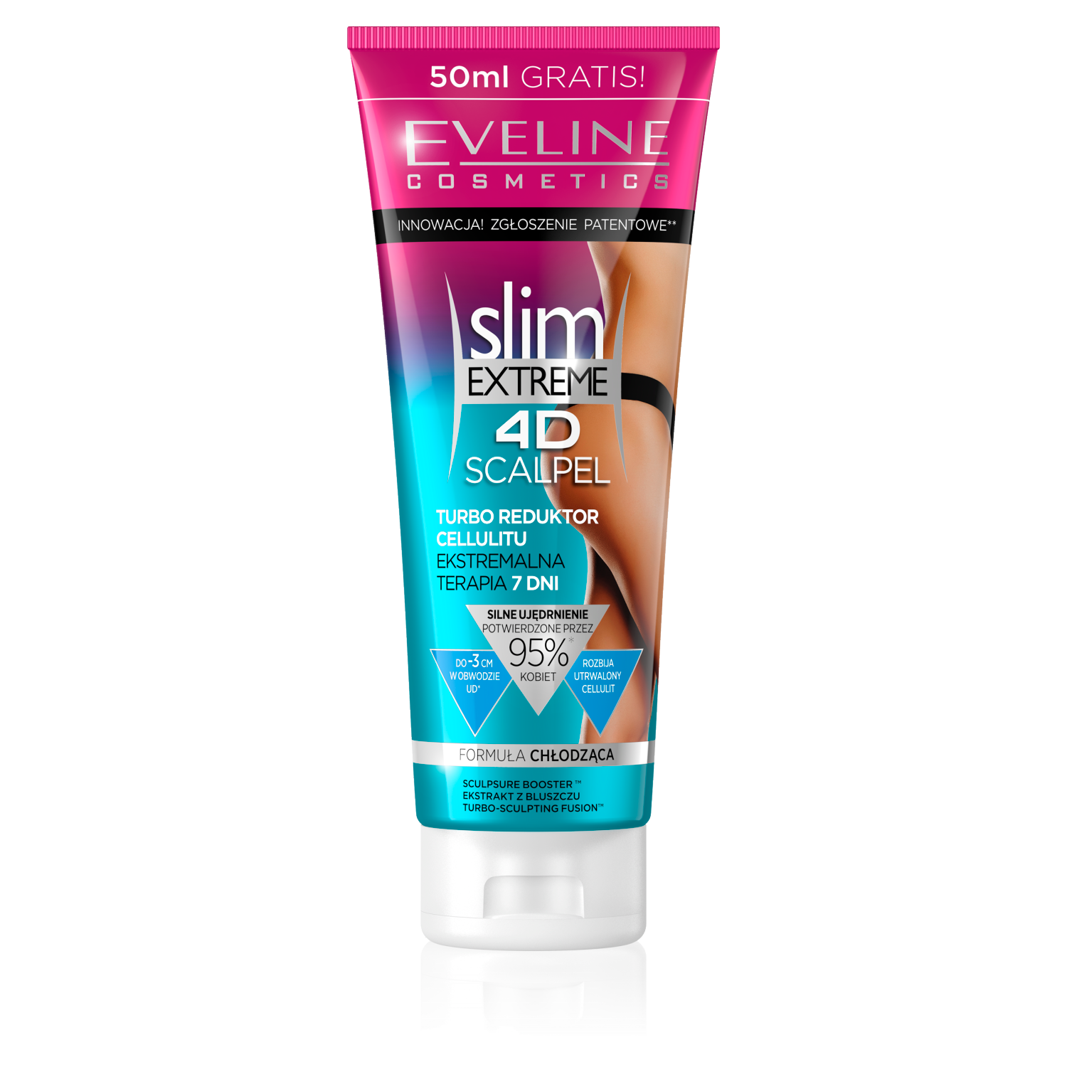 Nieznana Eveline Cosmetics 4D Slim Extreme Scalpel, turbo reduktor cellulitu, 250 ml — Inhaltsstoffe und Bewertung