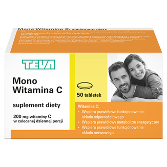 Mono Witamina C 200mg, 50 tabletek USZKODZONE OPAKOWANIE - zdjęcie produktu