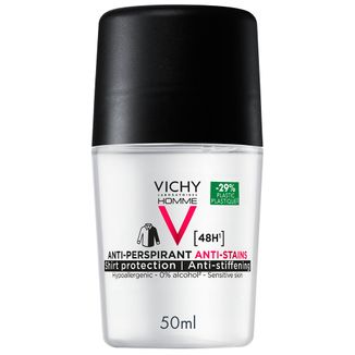 Vichy Homme, antyperspirant roll-on 48h dla mężczyzn, przeciw śladom na ubraniach, 50 ml Vichy Homme, antyperspirant roll-on 48h dla mężczyzn, przeciw śladom na ubraniach, 50 ml - zdjęcie produktu