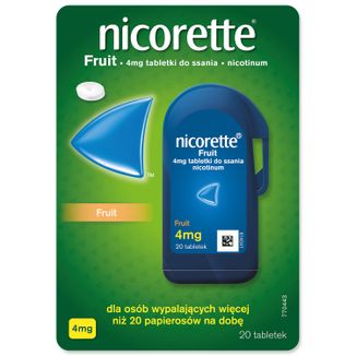 Nicorette Fruit 4 mg, 20 tabletek do ssania - zdjęcie produktu