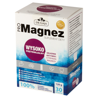 Dr Gaja ProMagnez, cytrynian magnezu, 4 g x 30 saszetek KRÓTKA DATA - zdjęcie produktu