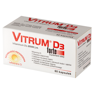 Vitrum D3 Forte, witamina D 2000 j.m., 60 kapsułek - zdjęcie produktu