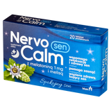 NervoCalm Sen z melatoniną 1 mg i melisą, 20 tabletek NervoCalm Sen z melatoniną 1 mg i melisą, 20 tabletek - miniaturka zdjęcia produktu
