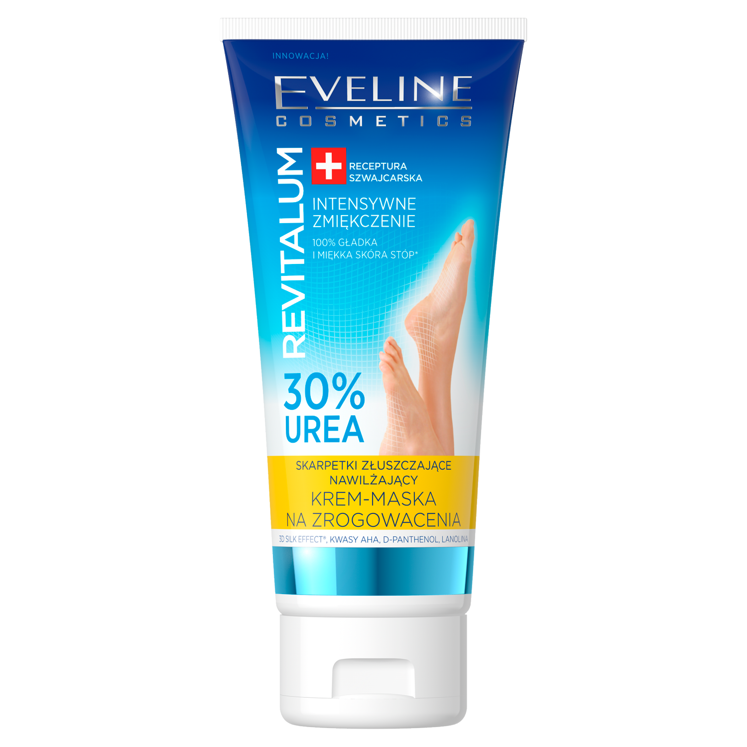 Nieznana Eveline Cosmetics Revitalium, skarpetki złuszczające, nawilżający krem-maska do stóp na zrogowacenia, 100 ml — Inhaltsstoffe und Bewertung
