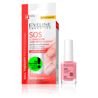 Eveline Cosmetics Nail Therapy Professional SOS, odżywka wzmacniająca dla kruchych i łamliwych paznokci, 12 ml - zdjęcie produktu