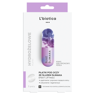 L'Biotica, płatki odmładzające pod oczy, ze śluzem ślimaka, 6 sztuk - zdjęcie produktu