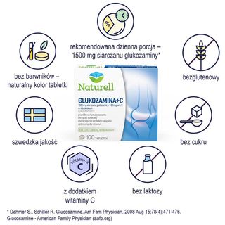 Naturell Glukozamina + C, 100 tabletek - miniaturka 2 zdjęcia produktu