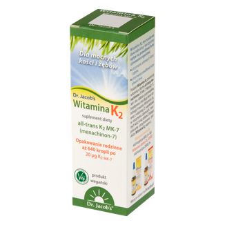 Dr. Jacob's Witamina K2 MK-7, krople, 20 ml USZKODZONE OPAKOWANIE - zdjęcie produktu