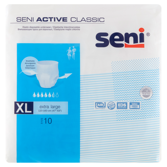 Seni Active Classic, majtki chłonne, Extra Large, 120-160 cm, 10 sztuk - zdjęcie produktu