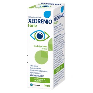 Xedrenio Forte, nawilżające krople do oczu, bez konserwantów, 10 ml - zdjęcie produktu