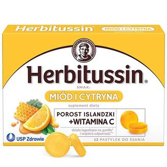 Herbitussin Miód i Cytryna, 12 pastylek do ssania - zdjęcie produktu