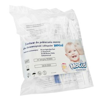 Mocuś, zestaw do pobierania moczu dla dziewczynek i chłopców, 1 sztuka USZKODZONE OPAKOWANIE - zdjęcie produktu