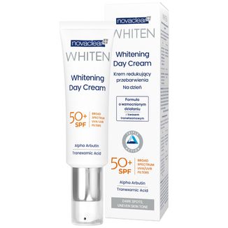 Novaclear Whiten, krem redukujący przebarwienia na dzień z kwasem traneksamowym, SPF 50+, 50 ml Novaclear Whiten, krem redukujący przebarwienia na dzień z kwasem traneksamowym, SPF 50+, 50 ml - zdjęcie produktu