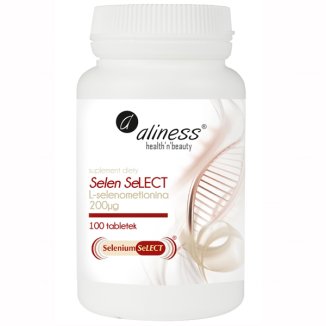 Aliness Selen Select L-selenometionina 200 µg, 100 tabletek - zdjęcie produktu